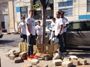 WHSAD Students Assembling Tree Guard 